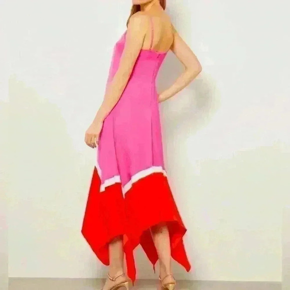 BCBGMAXAZRIA Womens Color Block Mixi Bright Bohemian Dress Spaghetti Straps NWOT - Picture 4 of 14